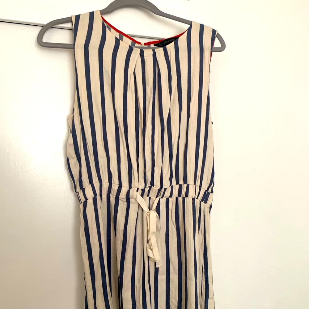 Zara Basic white and blue stripe dress, size large